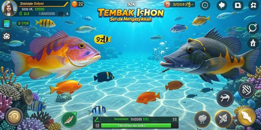 Tampilan menarik gameplay Tembak Ikan di 9ZK.