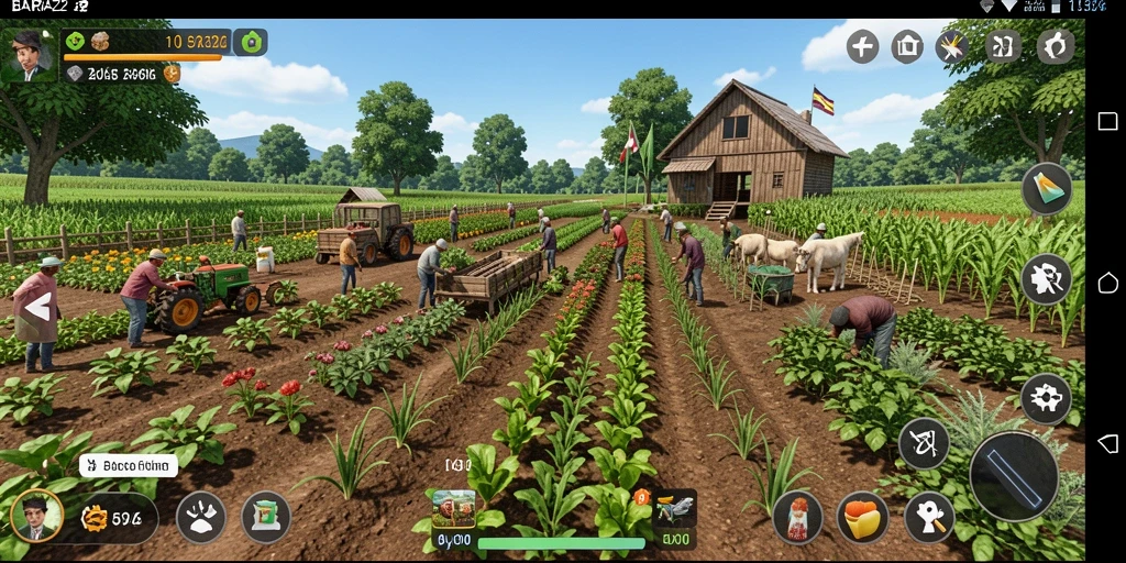 Tangkapan layar menunjukkan pengalaman bermain BARA22 di kebun virtual.