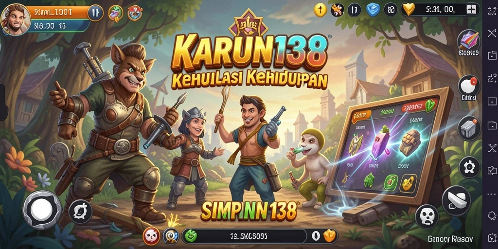 Tangkapan layar menunjukkan gameplay menarik KARUN138 dengan elemen simulasi yang kaya.