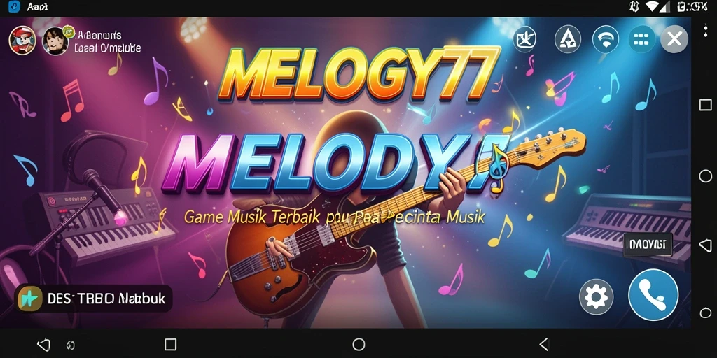 Tampilan gameplay MELODY77 dengan berbagai lagu dan antarmuka menarik.